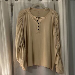 Free people Cream Long Sleeve Top
